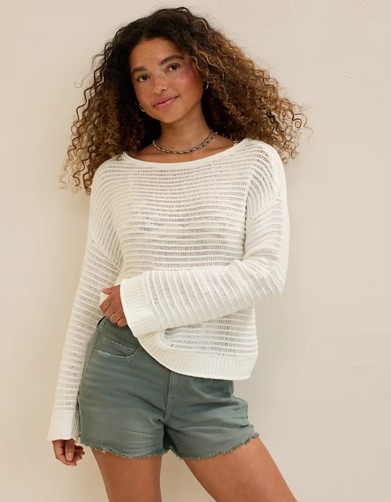 Aerie Sunkissed Textured Off-The-Shoulder Sweater