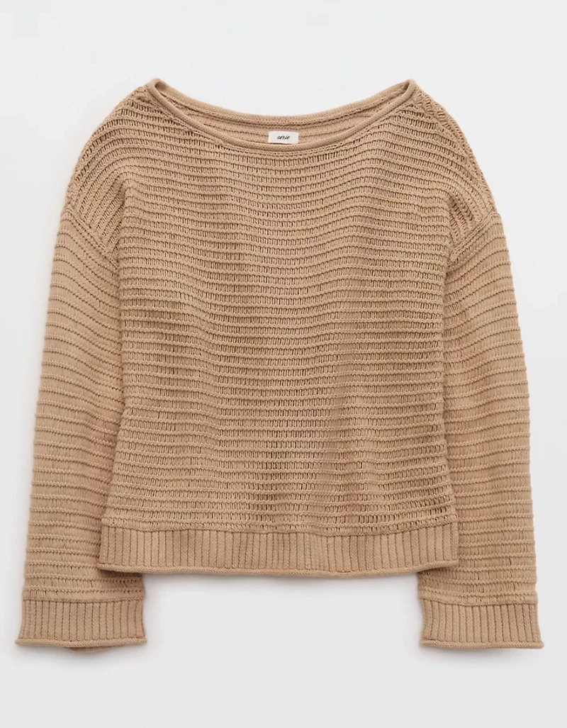 Aerie Sunkissed Textured Off-The-Shoulder Sweater