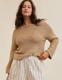 Aerie Sunkissed Textured Off-The-Shoulder Sweater