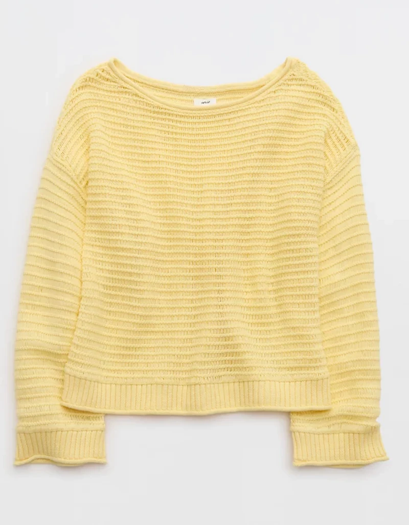 Aerie Sunkissed Textured Off-The-Shoulder Sweater