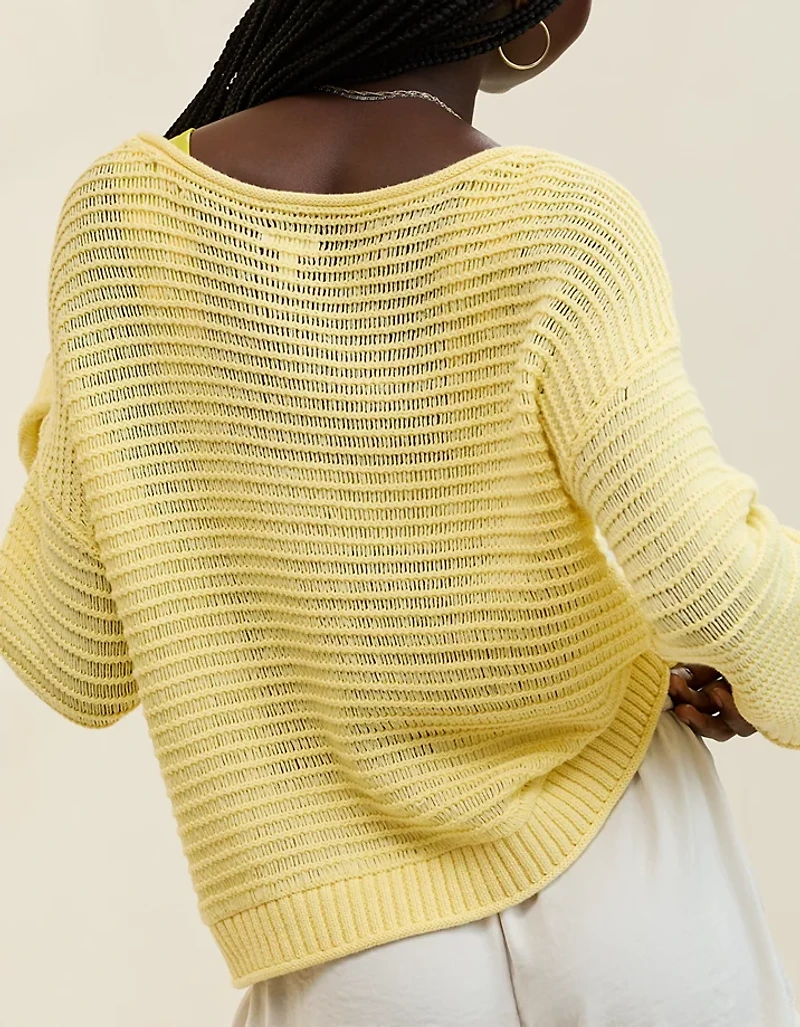 Aerie Sunkissed Textured Off-The-Shoulder Sweater