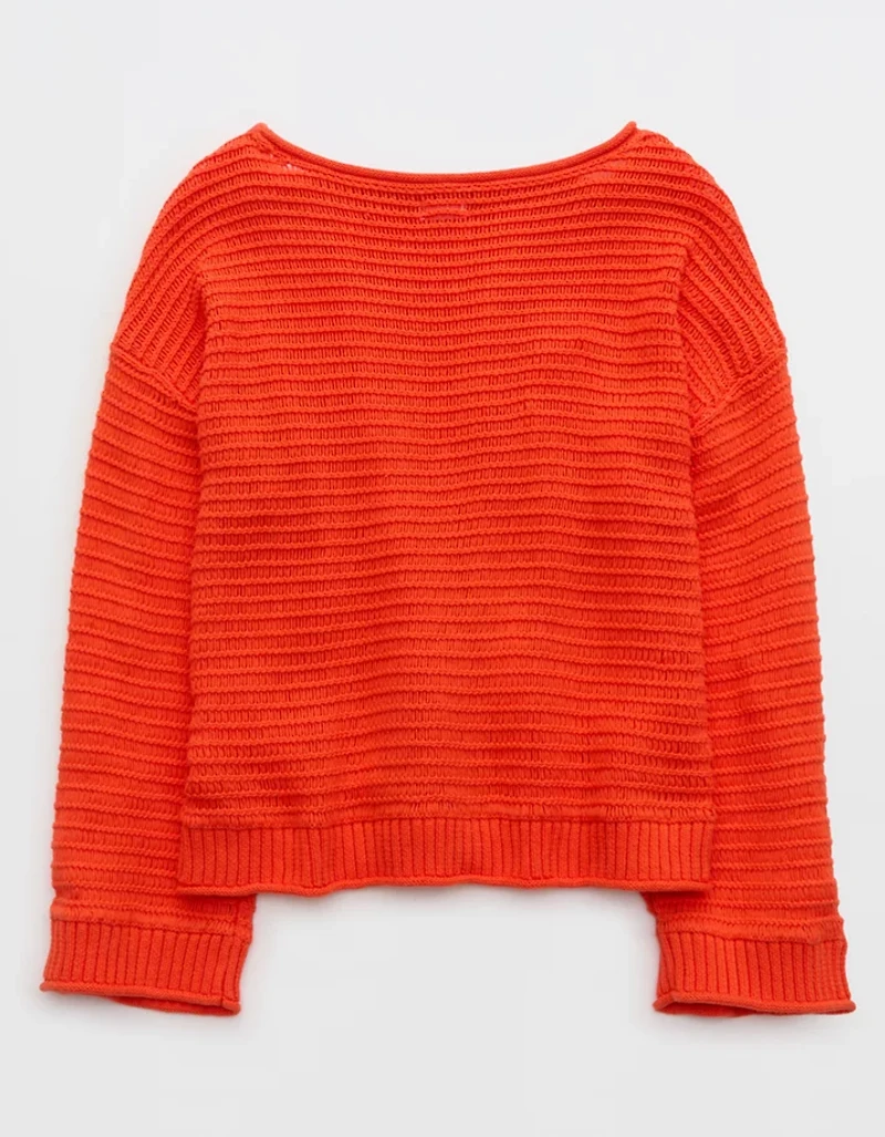 Aerie Sunkissed Textured Off-The-Shoulder Sweater