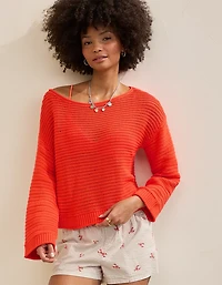 Aerie Sunkissed Textured Off-The-Shoulder Sweater