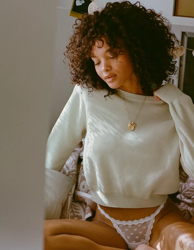 Aerie Cropped Crew Sweater