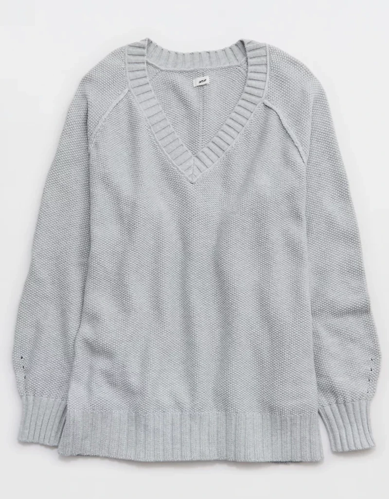 Aerie Vintage Cotton V Neck Sweater