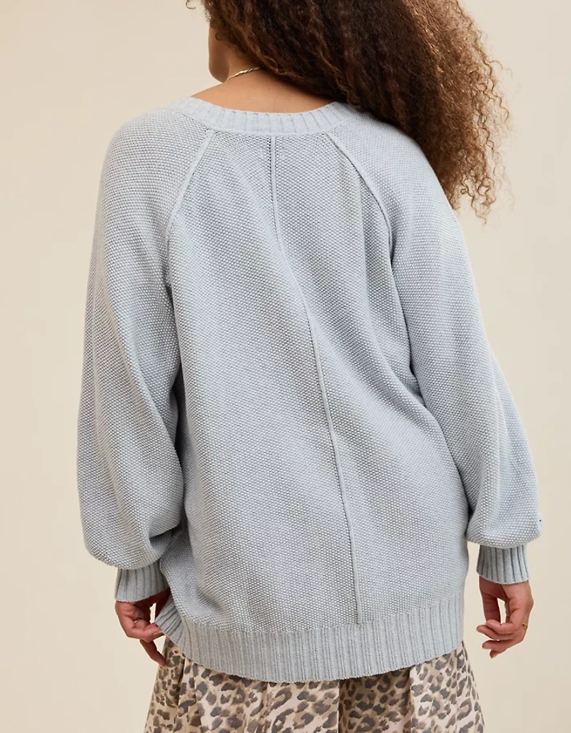 Aerie Vintage Cotton V Neck Sweater