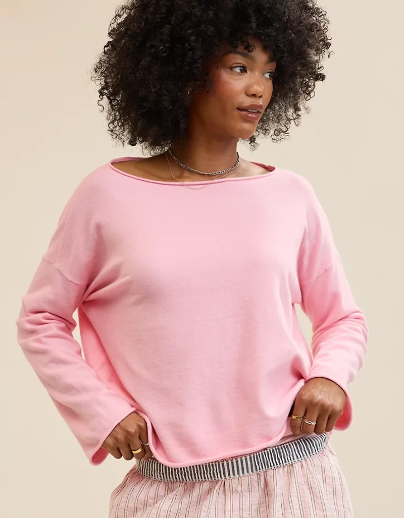Aerie Sunday Soft Boatneck Sweater