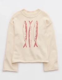 Aerie Sunkissed Cotton Graphic Sweater