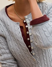 Aerie Cotton Cable Henley Sweater