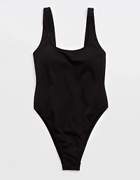 Aerie Shine Pique Babewatch One Piece Swimsuit