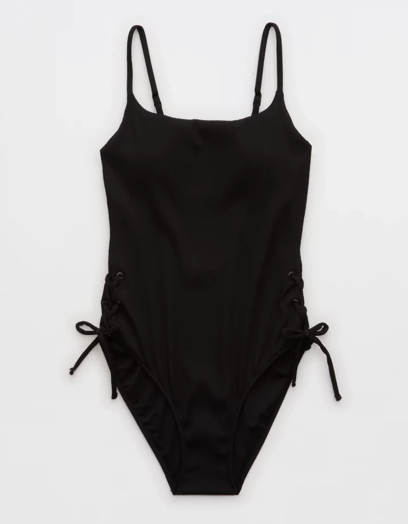 Aerie Ribbed Scoop One Piece Swimsuit