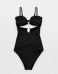 Aerie Bandeau Cut Out One Piece Swimsuit