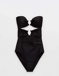 Aerie Bandeau Cut Out One Piece Swimsuit