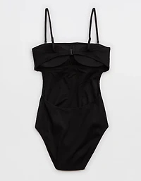 Aerie Ribbed Strapless One Piece Swimsuit