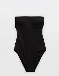 Aerie Ribbed Strapless One Piece Swimsuit