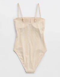 Aerie Jacquard Bandeau One Piece Swimsuit