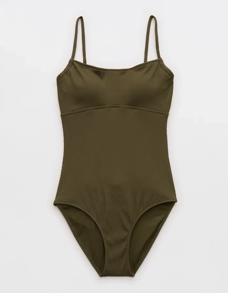 Aerie Ribbed Full Coverage One Piece Swimsuit