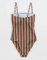 Aerie Sparkle Bandeau One Piece Swimsuit