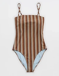 Aerie Sparkle Bandeau One Piece Swimsuit