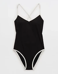 Aerie Ribbed Strappy Full Coverage One Piece Swimsuit