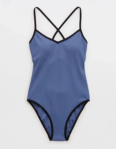 Aerie Ribbed Strappy Full Coverage One Piece Swimsuit