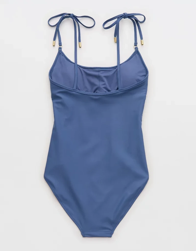 Aerie Ruched Full Coverage Scoop One Piece Swimsuit