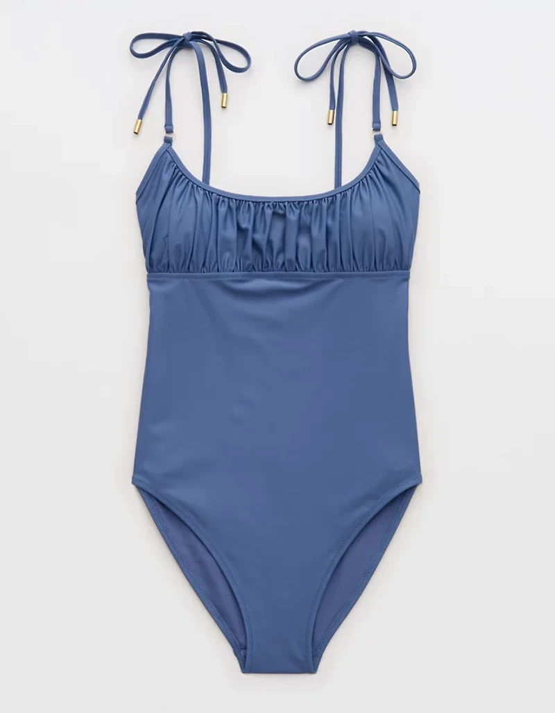 Aerie Ruched Full Coverage Scoop One Piece Swimsuit
