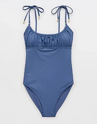 Aerie Ruched Full Coverage Scoop One Piece Swimsuit