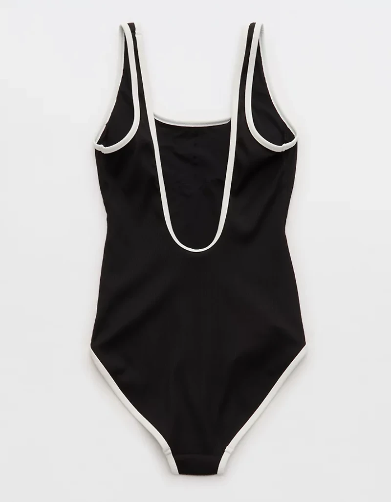 Aerie Scoop Full Coverage Ribbed One Piece Swimsuit