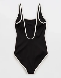 Aerie Scoop Full Coverage Ribbed One Piece Swimsuit