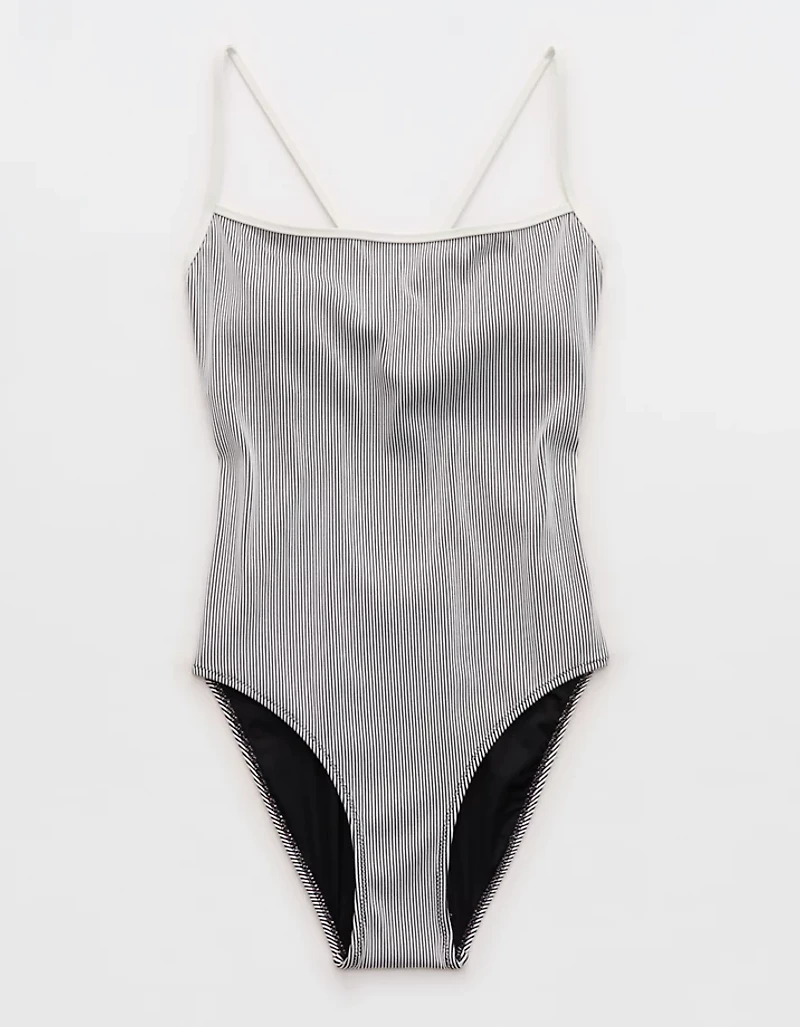 Aerie Ribbed Scoop One Piece Swimsuit