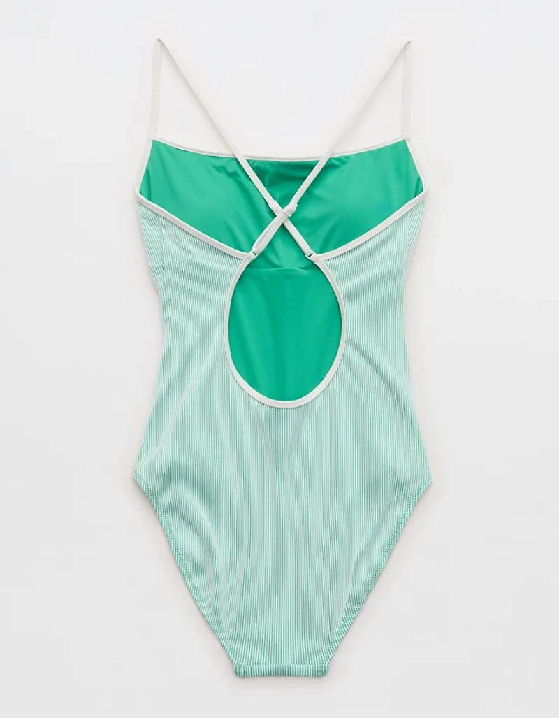 Aerie Ribbed Scoop One Piece Swimsuit