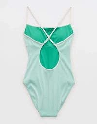Aerie Ribbed Scoop One Piece Swimsuit