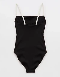 Aerie Binding Full Coverage Ribbed One Piece Swimsuit