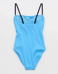 Aerie Binding Full Coverage Ribbed One Piece Swimsuit
