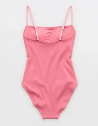 Aerie Binding Full Coverage Ribbed One Piece Swimsuit