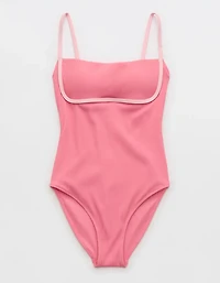 Aerie Binding Full Coverage Ribbed One Piece Swimsuit