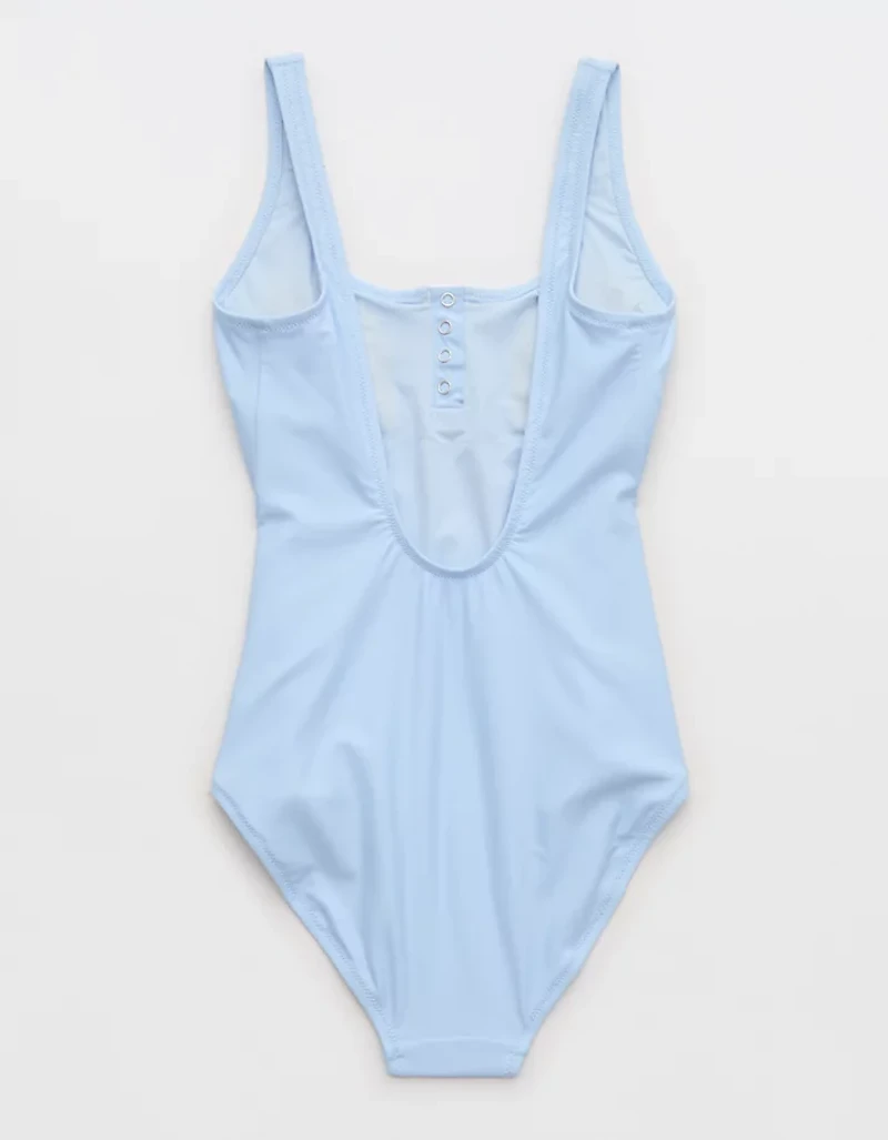 Aerie Henley Full Coverage One Piece Swimsuit