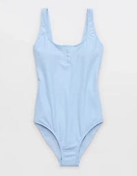 Aerie Henley Full Coverage One Piece Swimsuit