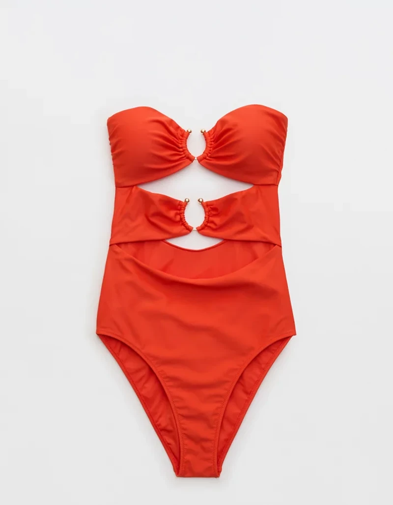 Aerie Horseshoe Ring Cut Out One Piece Swimsuit