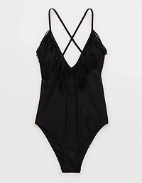Aerie Fringe V-Neck One Piece Simwsuit