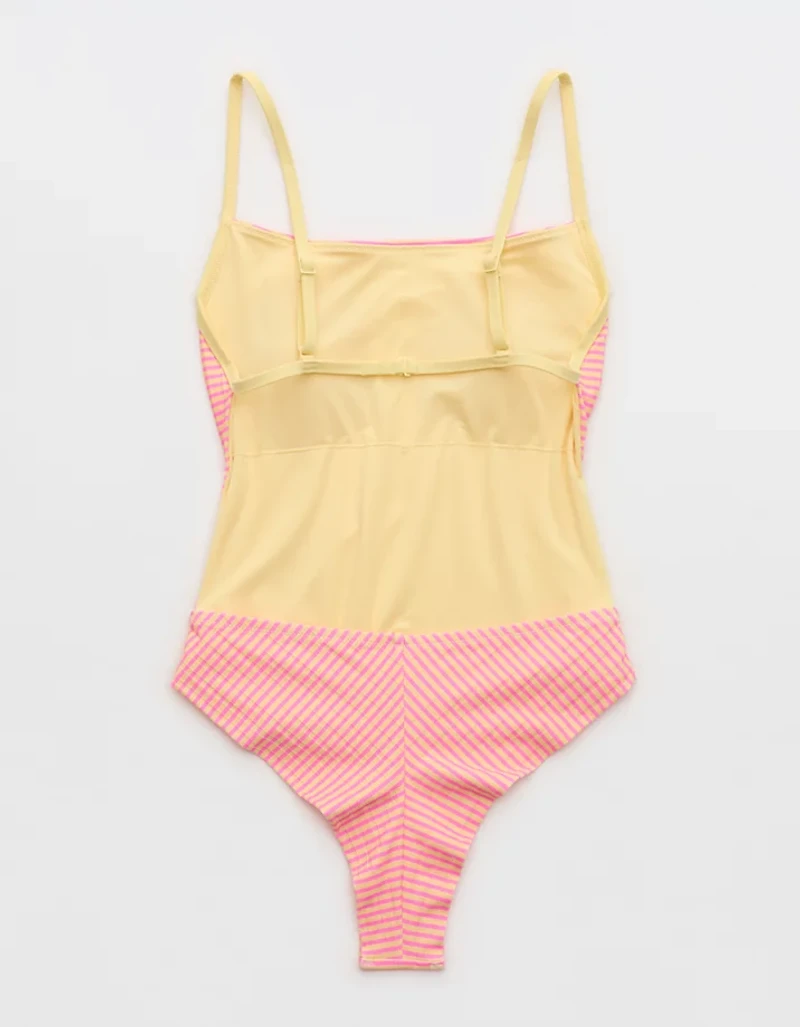 Aerie Happy Cheeks Ribbed One Piece Swimsuit