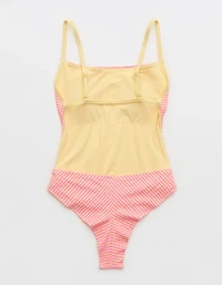 Aerie Happy Cheeks Ribbed One Piece Swimsuit