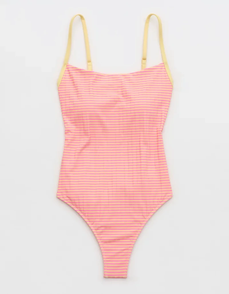 Aerie Happy Cheeks Ribbed One Piece Swimsuit