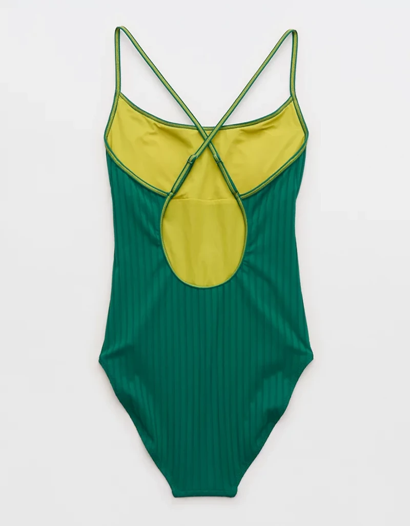 Aerie Scoop Ribbed Full Coverage One Piece Swimsuit