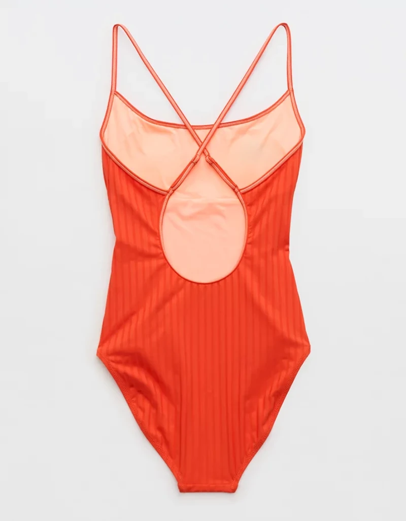 Aerie Scoop Ribbed Full Coverage One Piece Swimsuit