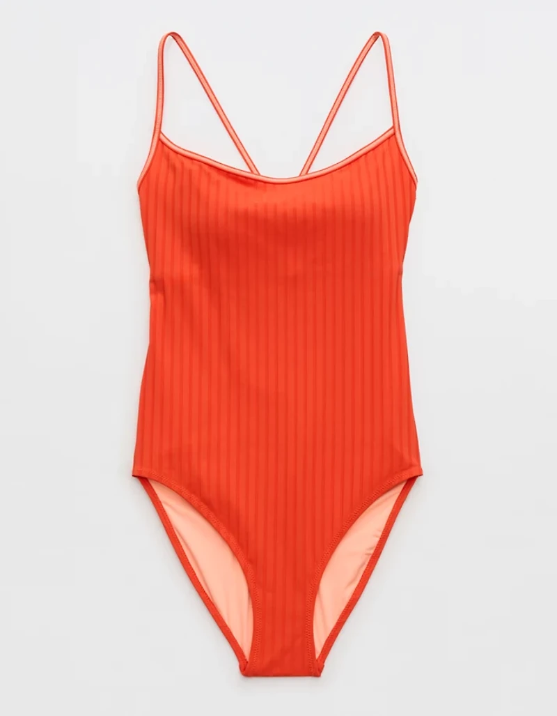 Aerie Scoop Ribbed Full Coverage One Piece Swimsuit