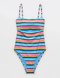 Aerie Cutout Shine Rib One Piece Swimsuit