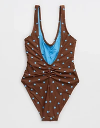 Aerie Ruched Full Coverage One Piece Swimsuit