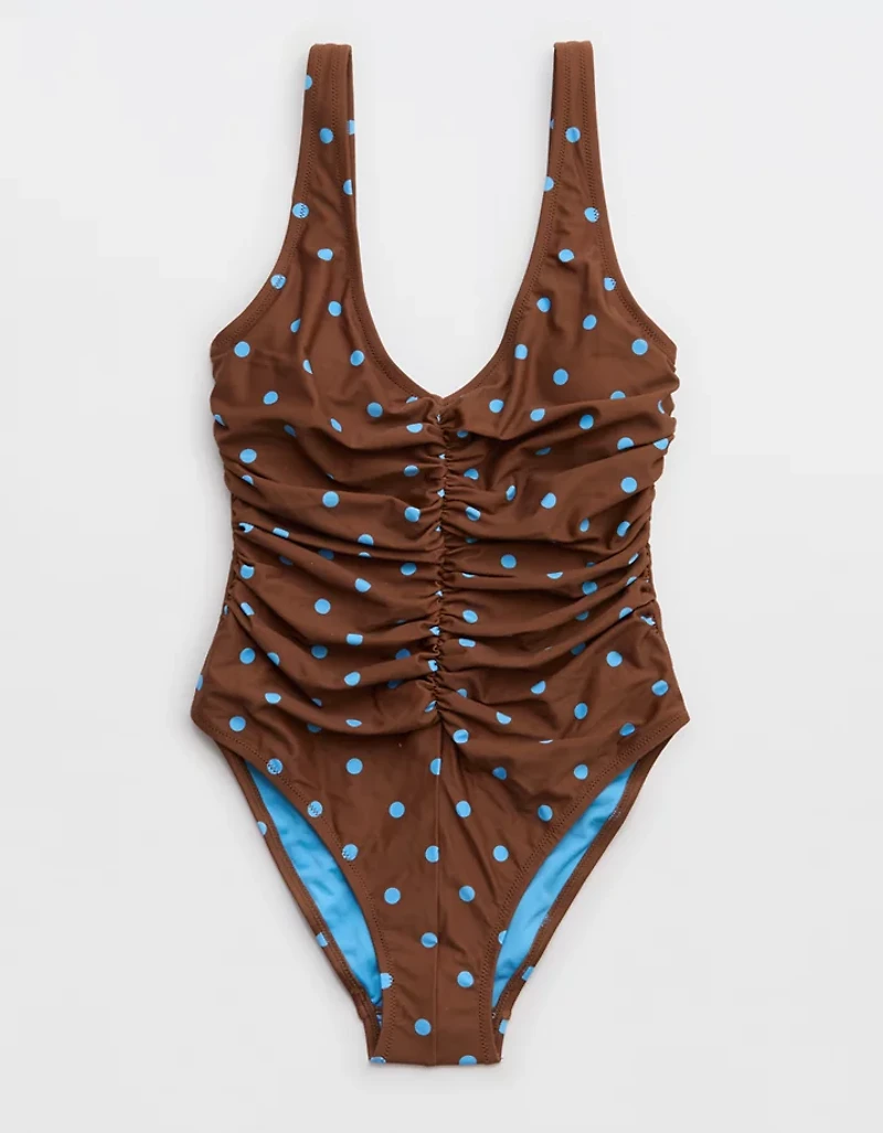 Aerie Ruched Full Coverage One Piece Swimsuit